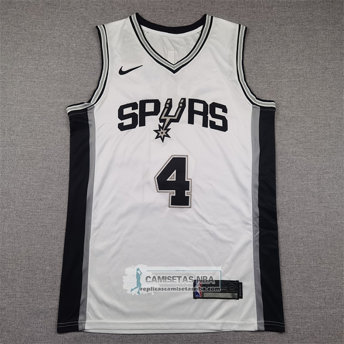 Camiseta San Antonio Spurs DeAaron Fox NO 4 Statement 2024-25 Gris